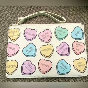 Colorful Heart Print Women's Clutch